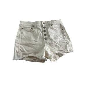 GAP 3” Mid Rise Distressed Denim Shorts – White – Size 4